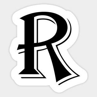 Black letter R in vintage style Sticker